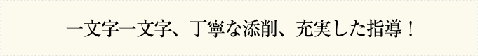 一文字一文字、丁寧な添削、充実した指導！